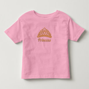 T-shirt Pour Les Tous Petits Chemise Princesse Word Art Couronne Dorée Magnifiq