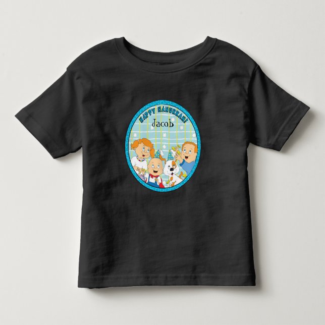 T-shirt Pour Les Tous Petits Chemise Ragglan Sleeve 3/4" Hanoukka (Devant)