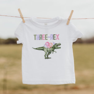 T-shirt Pour Les Tous Petits Chemise Trois-Rex Dinosaure Fille
