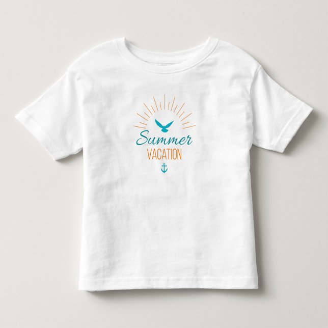 T-shirt Pour Les Tous Petits Chemise tropicale simple des vacances d'été | (Devant)