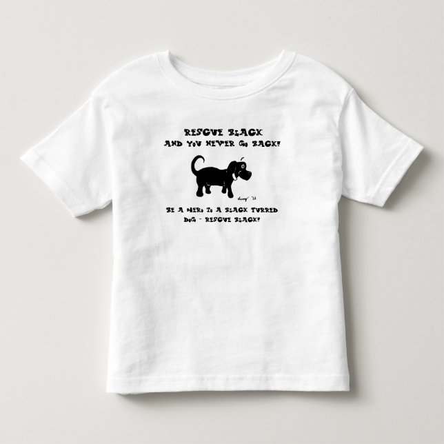 T-shirt Pour Les Tous Petits Chemises de chiens noirs de délivrance (Devant)