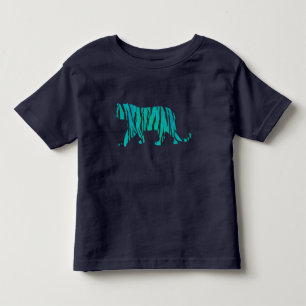 T-shirt Pour Les Tous Petits Chemises Tiger noir et Turquoise Silhouettes