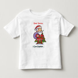 T-shirt Pour Les Tous Petits Cher Père Noël, Je Peux Expliquer - Noël Drôle