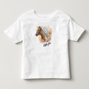 T-shirt Pour Les Tous Petits Cheval à main avec plantes