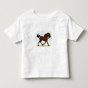 T-shirt Pour Les Tous Petits Cheval Brown de châtaignes équestre