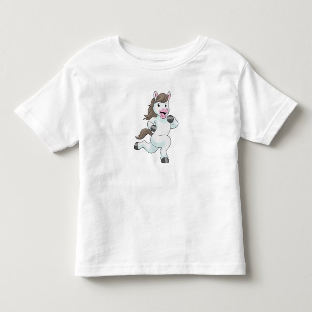T-shirt Pour Les Tous Petits Cheval comme coureur à la course (Devant)