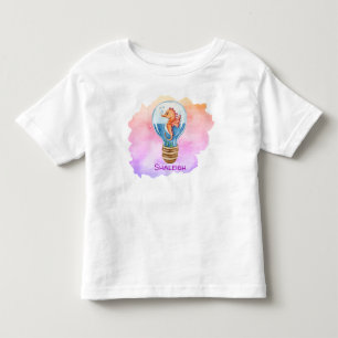T-shirt Pour Les Tous Petits Cheval de mer mignon en phare - Arrière - plan d'a