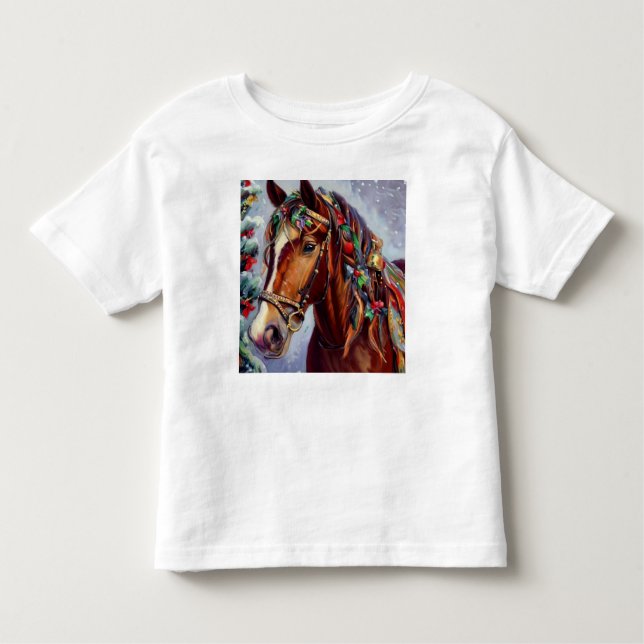 T-shirt Pour Les Tous Petits Cheval de Noël 2 (Devant)