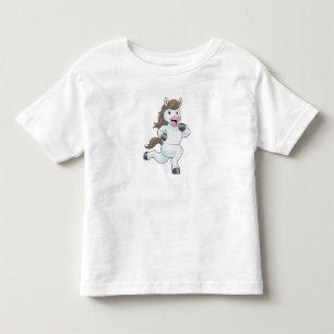T-shirt Pour Les Tous Petits Cheval en coureur à la course