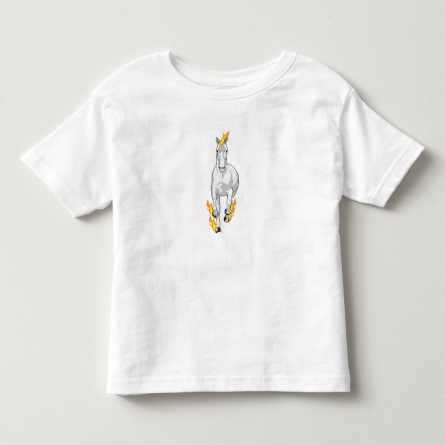 T-shirt Pour Les Tous Petits Cheval en Flamme (Devant)