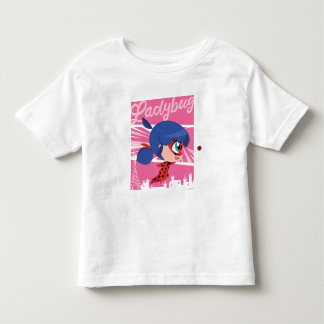 T-shirt Pour Les Tous Petits Chibi Ladybug à Paris (Devant)