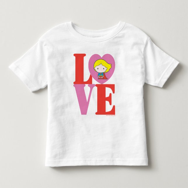 T-shirt Pour Les Tous Petits Chibi Supergirl LOVE (Devant)