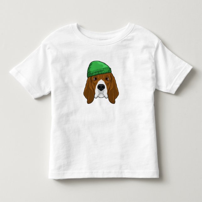T-shirt Pour Les Tous Petits Chien avec Beanie (Devant)