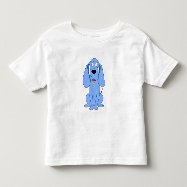 T-shirt Pour Les Tous Petits Chien bleu. Chien (Devant)