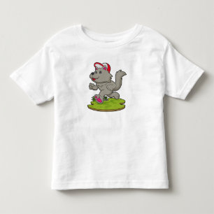 T-shirt Pour Les Tous Petits Chien comme coureur avec Casquette