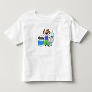 T-shirt Pour Les Tous Petits Chien comme docteur avec seringue