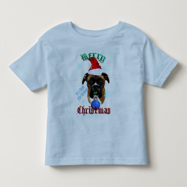 T-shirt Pour Les Tous Petits Chien de boxeur de Merveilleux-Noël (Devant)
