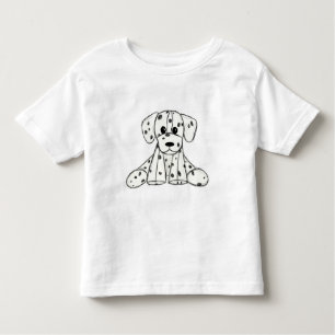 T-shirt Pour Les Tous Petits Chien en dalmate dessin simple noir