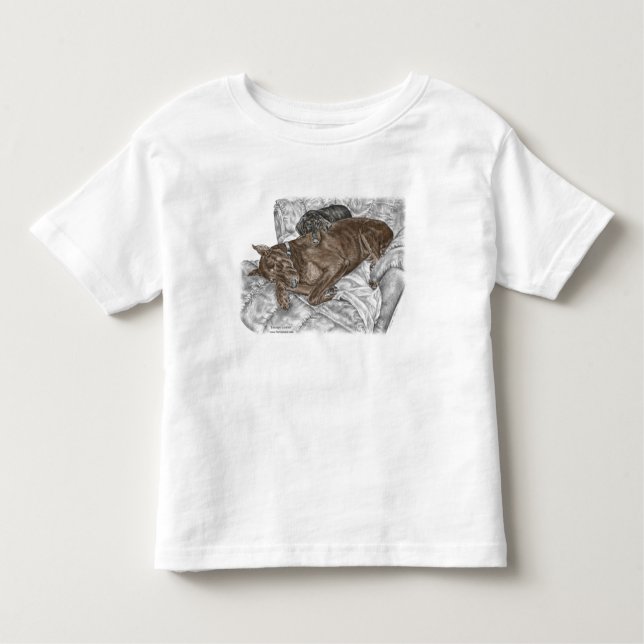 T-shirt Pour Les Tous Petits Chien et chiot de Doberman (Devant)
