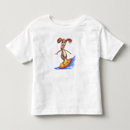 T-shirt Pour Les Tous Petits Chien mignon Whimsical sur Surboard