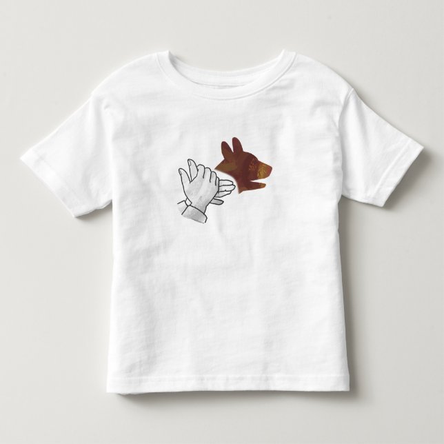 T-shirt Pour Les Tous Petits Chien Silhouette main Brown (Devant)