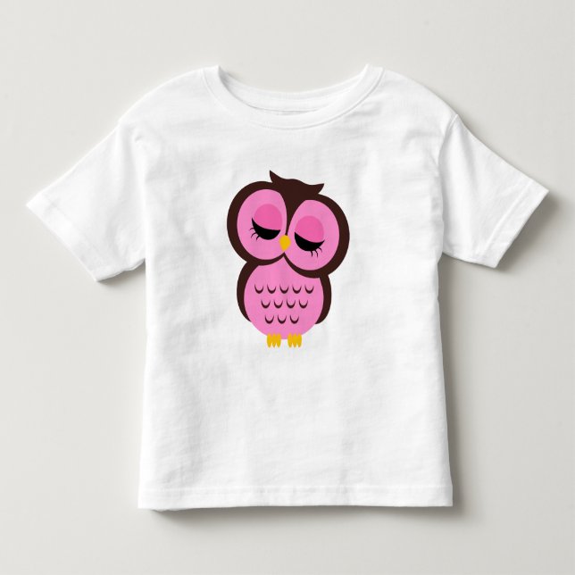 T-shirt Pour Les Tous Petits Chouette rose (Devant)