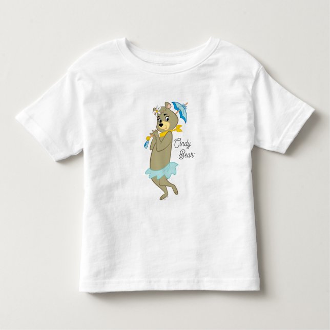 T-shirt Pour Les Tous Petits Cindy Bear tenant le parasol (Devant)
