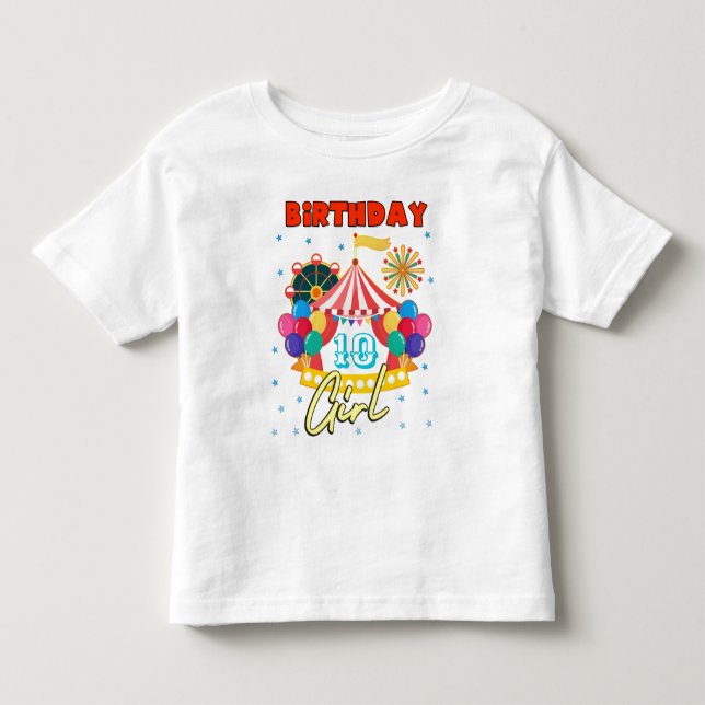T-shirt Pour Les Tous Petits Cirque Carnaval Fille Thème Personnalisé (Devant)