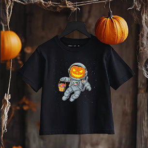 T-shirt Pour Les Tous Petits Citrouille d'astronaute, Halloween spatial