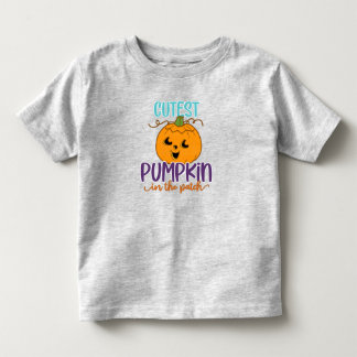 T-shirt Pour Les Tous Petits Citrouille Le Plus Cutest Dans Le Patch
