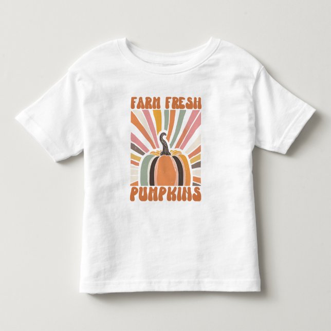 T-shirt Pour Les Tous Petits Citrouilles frais de la ferme rétro (Devant)