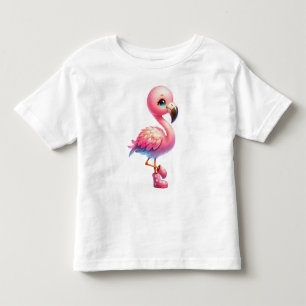 T-shirt Pour Les Tous Petits Clipart de dessin Flamant rose aquarelle