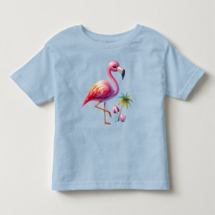 T-shirt Pour Les Tous Petits Clipart de dessin Flamant rose aquarelle