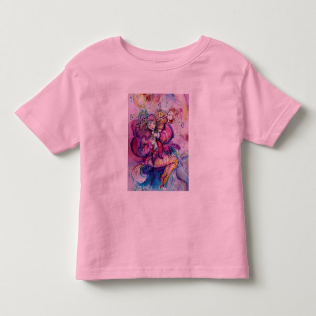 T-SHIRT POUR LES TOUS PETITS CLOWN ROSE MUSICAL (Devant)