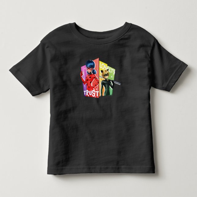 T-shirt Pour Les Tous Petits Coccinelle & Chat Noir | Confiance & Loyauté (Devant)