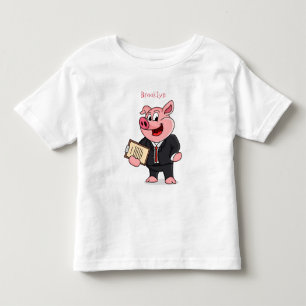 T-shirt Pour Les Tous Petits Cochon amusant en costume d'affaires dessin animé
