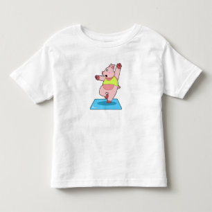 T-shirt Pour Les Tous Petits Cochon au yoga Fitness
