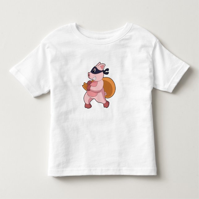 T-shirt Pour Les Tous Petits Cochon comme coureur (Devant)