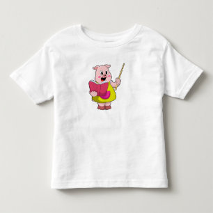 T-shirt Pour Les Tous Petits Cochon comme enseignant avec livre