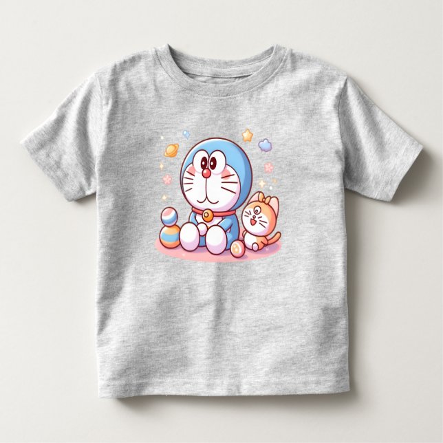 T-shirt Pour Les Tous Petits Come Come Cat And Doraemon (Devant)