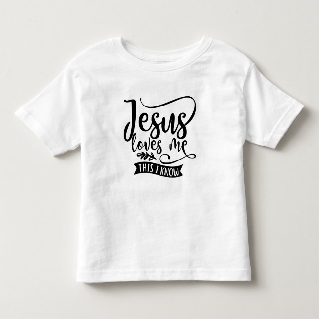 T-shirt Pour Les Tous Petits Conception chrétienne Jésus m'aime (Devant)