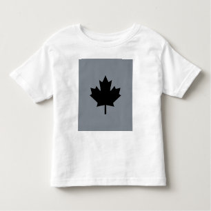 T-shirt Pour Les Tous Petits Conception de la feuille d'érable noire canadienne