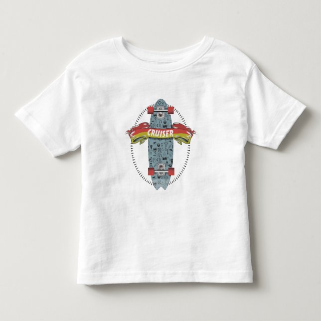 T-shirt Pour Les Tous Petits Conception de tatouage de bâton de skateboard de C (Devant)
