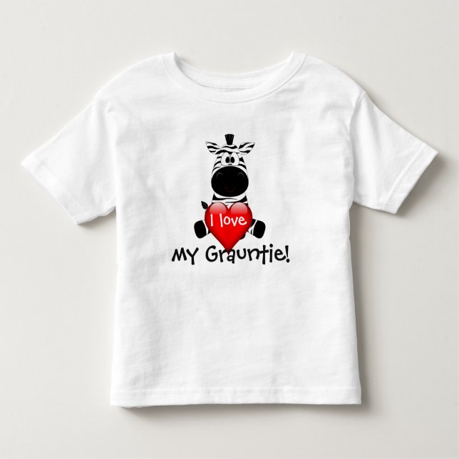 T-shirt Pour Les Tous Petits Conception de zèbre avec "moi aime mon grauntie " (Devant)