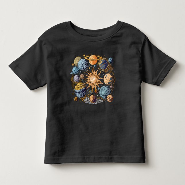 T-shirt Pour Les Tous Petits Conception graphique du système solaire (Devant)