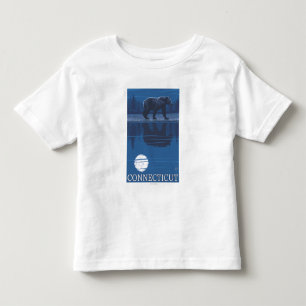 T-shirt Pour Les Tous Petits ConnecticutBear dans le clair de lune