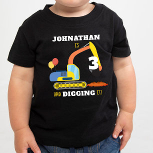 T-shirt Pour Les Tous Petits Construction 3e anniversaire