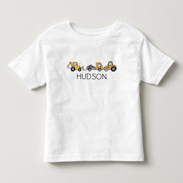 T-shirt Pour Les Tous Petits Construction de camions | Construction personnalis (Devant)