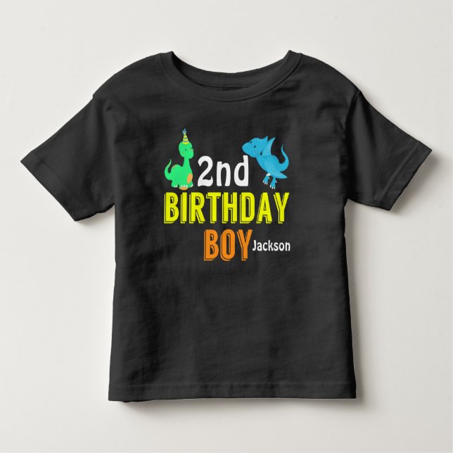 T-shirt Pour Les Tous Petits Cool Dinosaur Anniversaire Boy Party Custom (Devant)