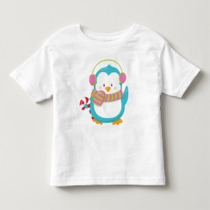 T-shirt Pour Les Tous Petits Cool Hipster Penguin hiver Enfants bébé Noël